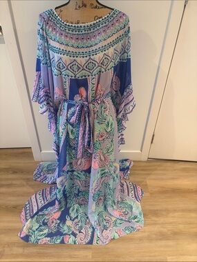 NWT Lilly Pulitzer Monnae Midi caftan in Moroccan mint engineered